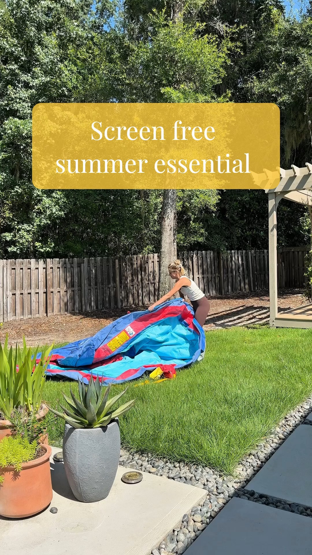 @crysnetwork sent this to me a few years ago to help keep the kids entertained while I worked, and it has honestly been one of our favorite summer gifts!!! 😍

It makes screen-free summer so easy. The kids play outside for hours, eat lunch in the backyard, and by the end of the day we’re making s’mores together. It feels like the kind of summer we all grew up with. ☀️

I know so many of you are always looking for fun ways to keep your kids busy, so I linked the waterslide if you want to check it out. It’s still one of our favorite backyard purchases.