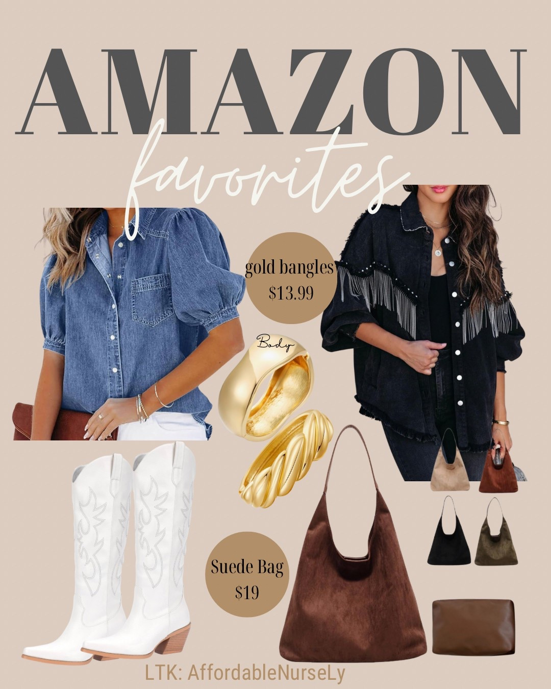 Some of my favorite pieces from Amazon. #western #suede #totes #springstyle

#LTKFestival #LTKStyleTip #LTKSpringSale