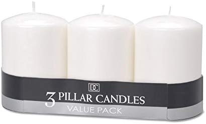Darice Pillar Candle - White - Unscented - 3 X 4" - 3Piece | Amazon (US)