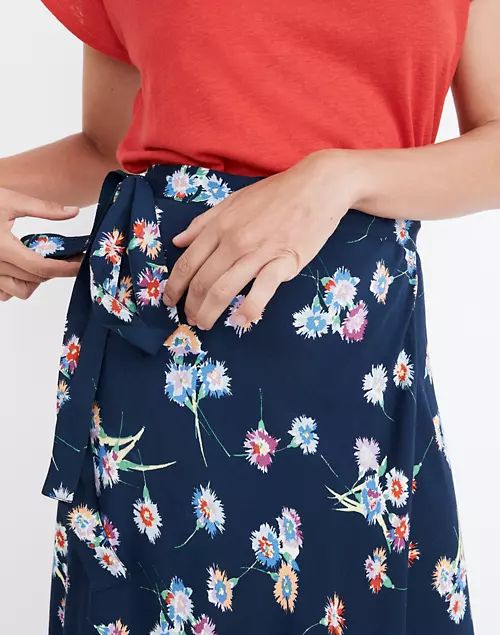 Wrap Midi Skirt in Flutter-By Floral | Madewell