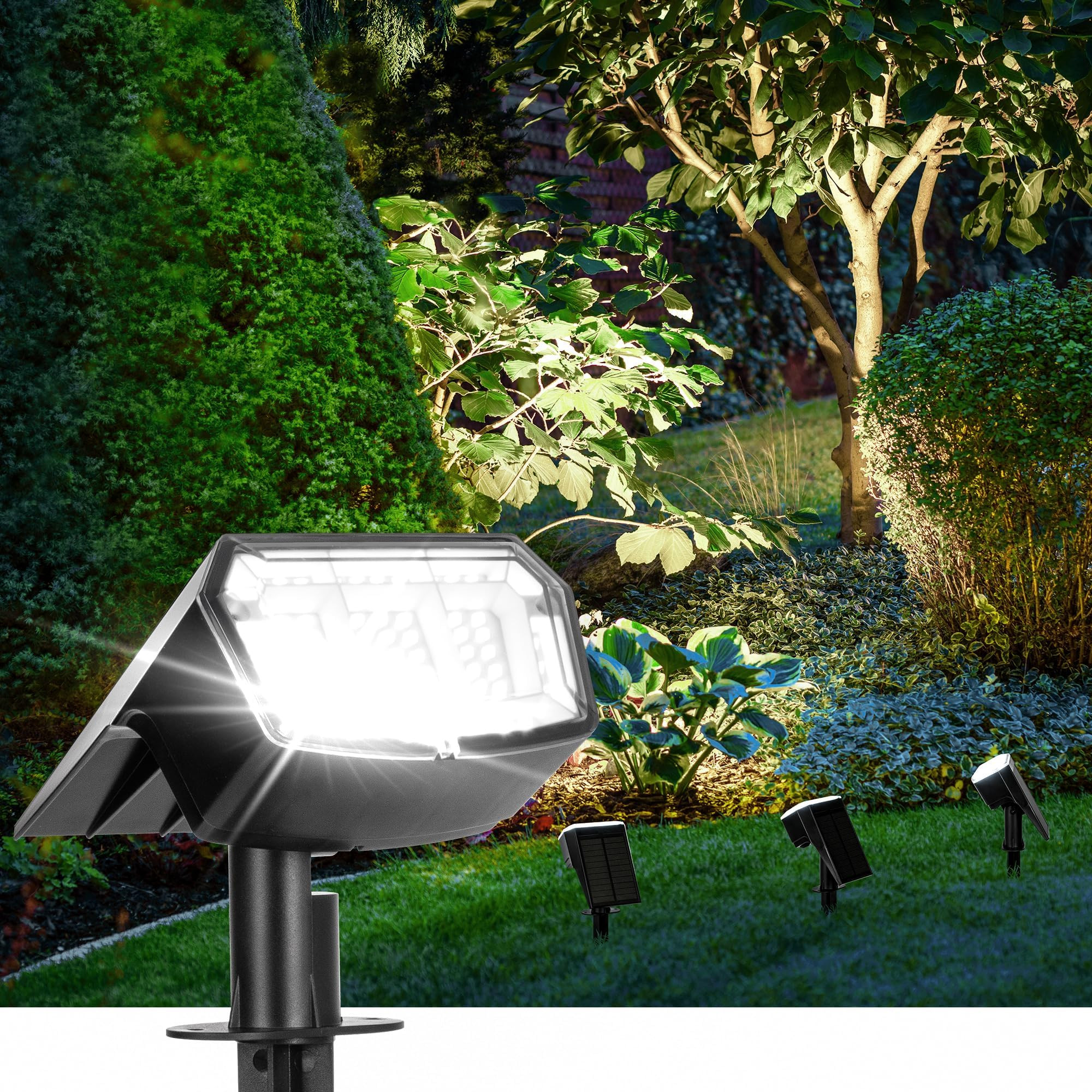 Solar Spot Lights Outdoor Waterproof 4 Pack IP65, 63 LED 3 Lighting Modes Spotlights for Yard Gar... | Amazon (US)