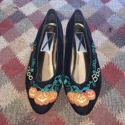 Vintage Mootsies Tootsies Women's Black Halloween Embroidered Flats Shoes Sz 6M | eBay US