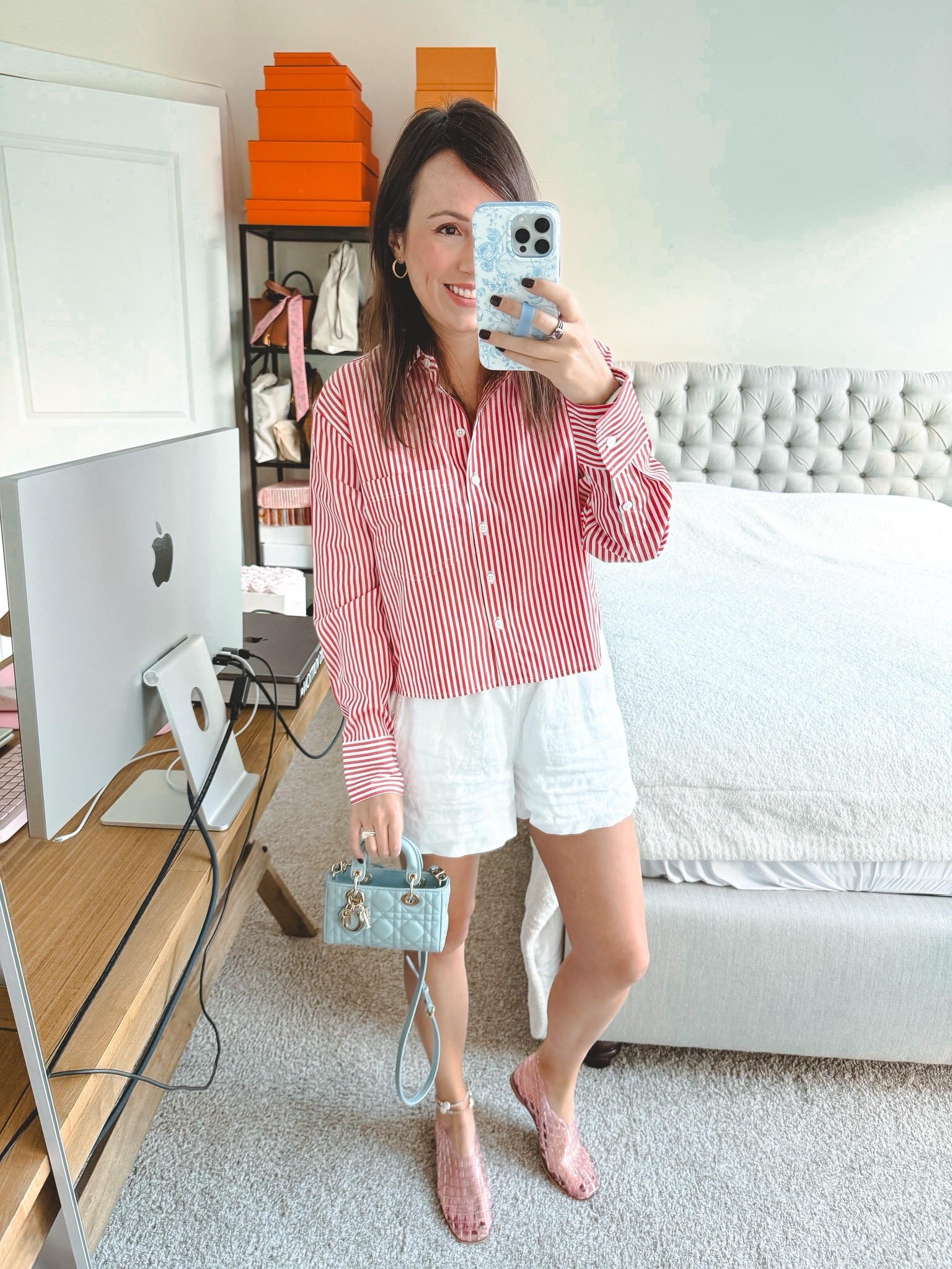J crew red stripe button down (size 2) with white linen shorts (xs) and jelly flats (size up a 1/2 size)



#LTKSeasonal #LTKStyleTip #LTKFindsUnder100