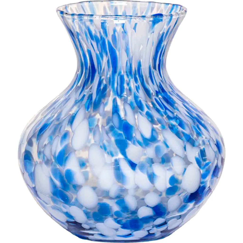 Juliska Puro 6-Inch Tortoiseshell Pattern Glass Vase in Blue at Nordstrom | Nordstrom