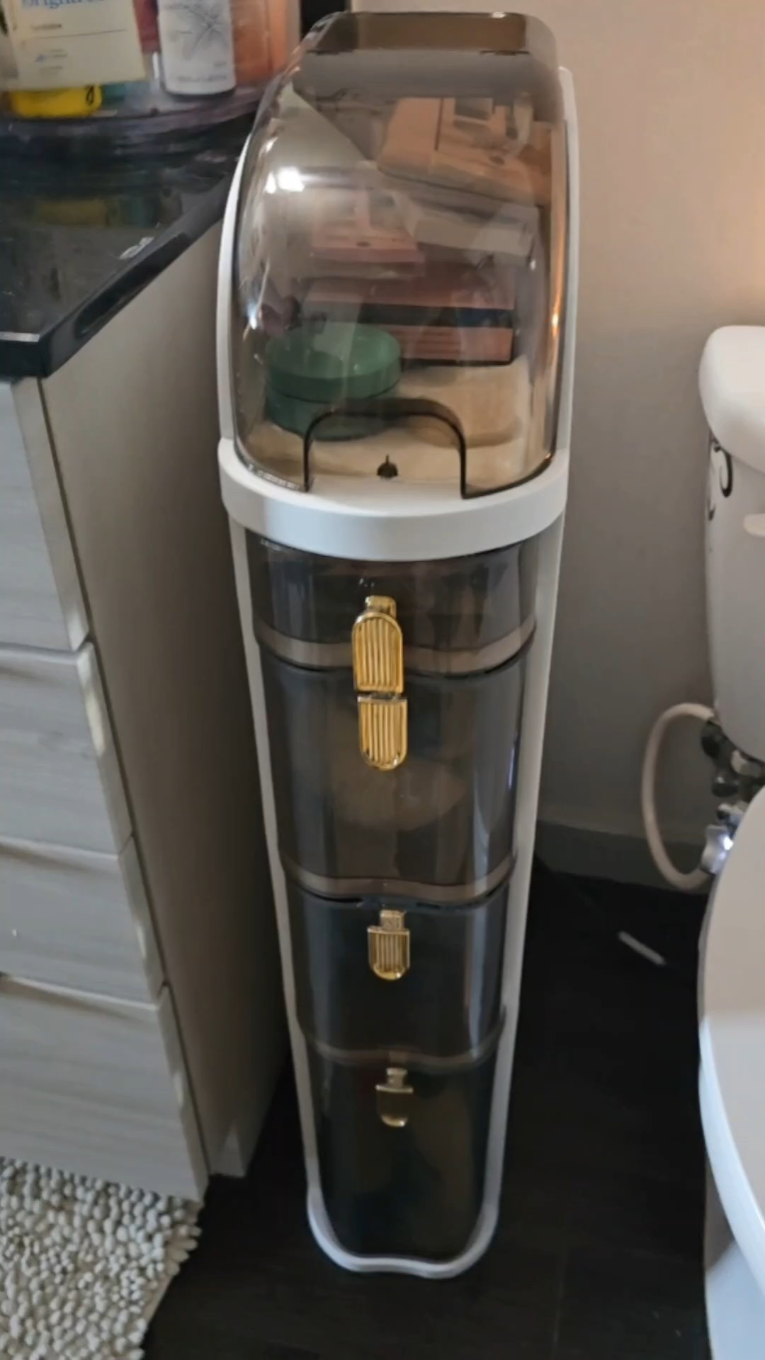 The best small bathroom solution for storage!!! #storage #bathroom 

#LTKStyleTip #LTKFindsUnder100 #LTKHome