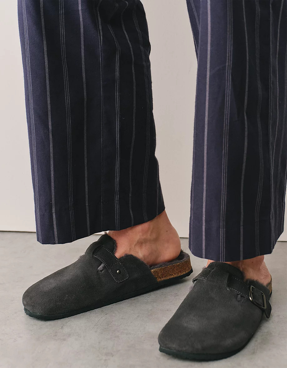 Men's Suede Corkbed Mule Slippers | The White Company UK & ROW