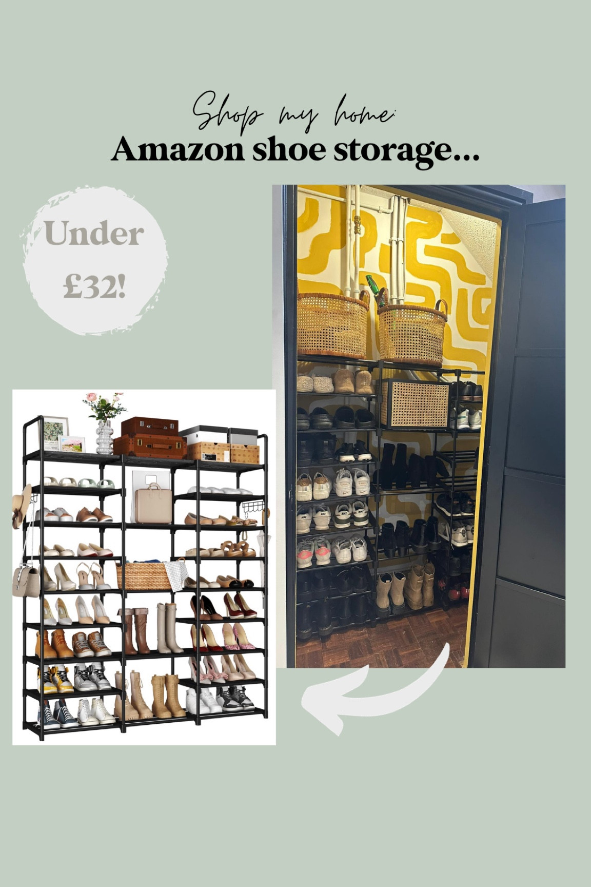 Amazon shoe storage: under £32! 🤍 #Amazon #Amazonfinds #Storage 

#LTKfindsunder100 #LTKhome #LTKfindsunder50