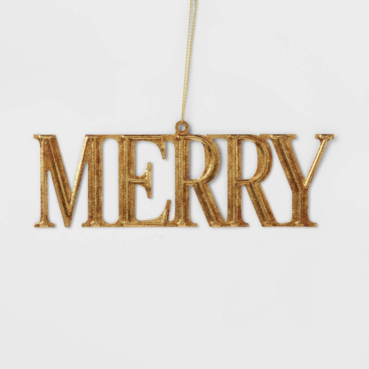 Metal 'Merry' Christmas Tree Ornament Gold - Wondershop™ | Target