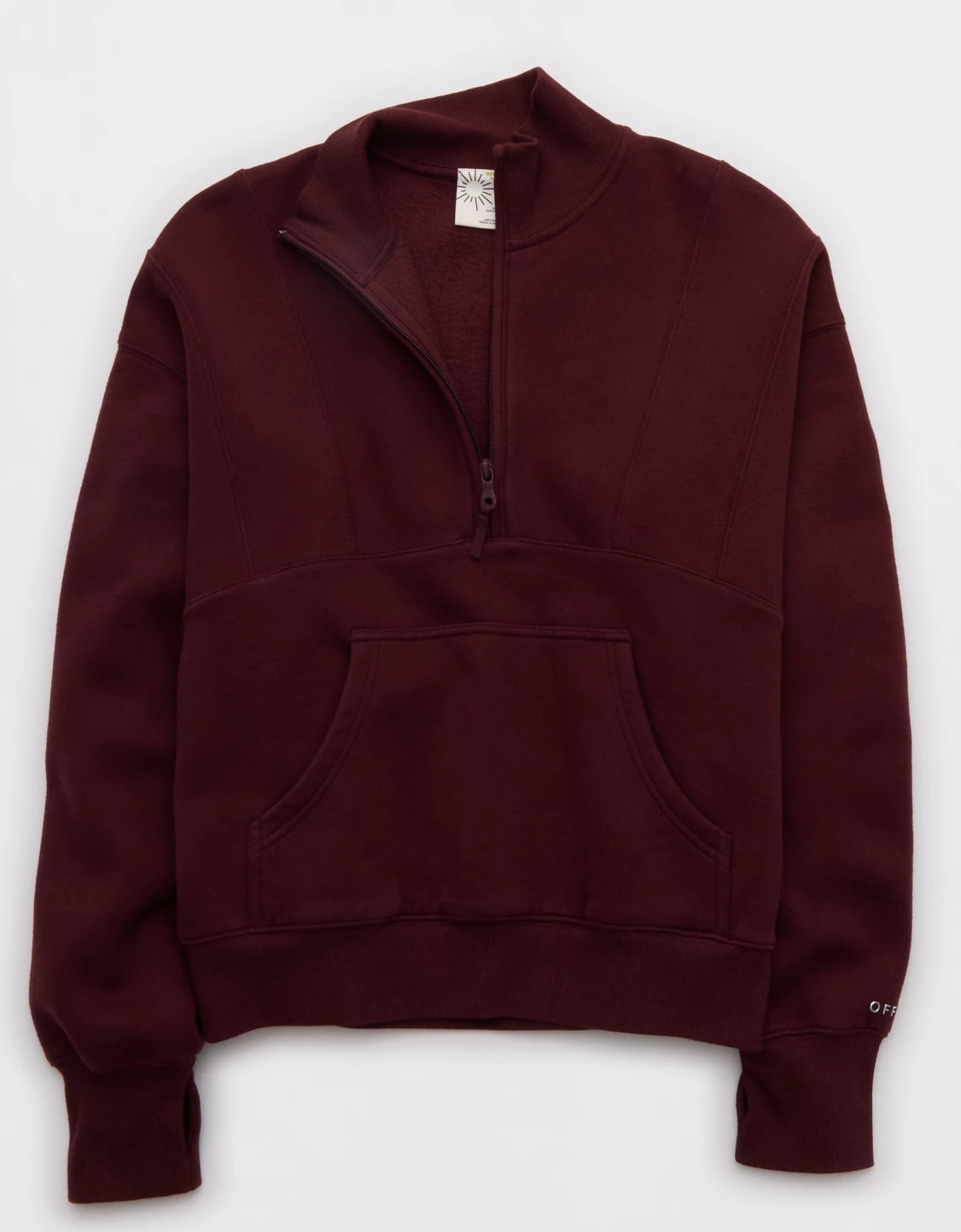OFFLINE By Aerie Cloud Fleece Seamed Quarter Zip Sweatshirt | Aerie