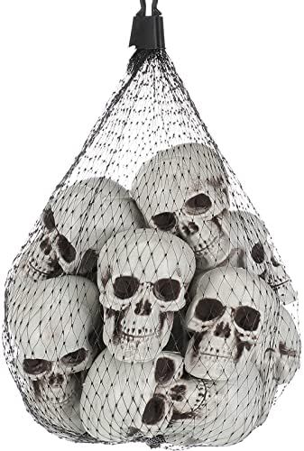 10 Pieces Mini Halloween Skulls Heads Skull Decor for Halloween Party, Halloween Decor Props, Tab... | Amazon (US)
