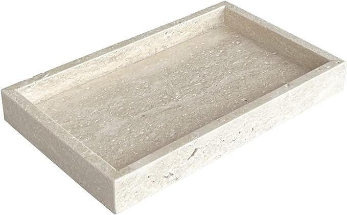 Natural Marble Elegant Jewelry Tray Small Stone Organizer for Dressroom/Bathroom/Coffeeshop (Beig... | Amazon (US)