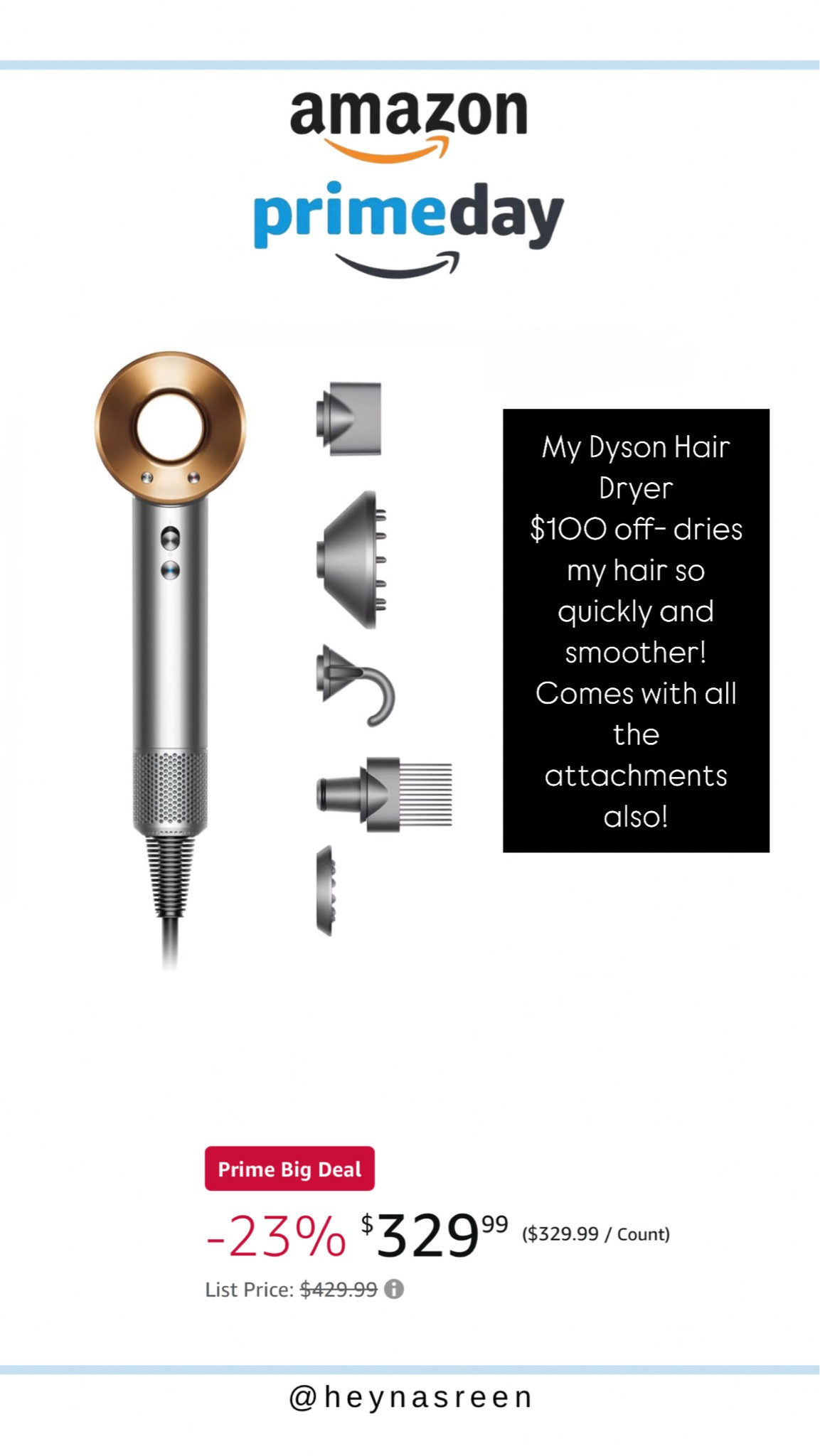 Dyson hair dryer & air wrap are $100 off on prime day! 

#LTKxPrimeDay #LTKSaleAlert