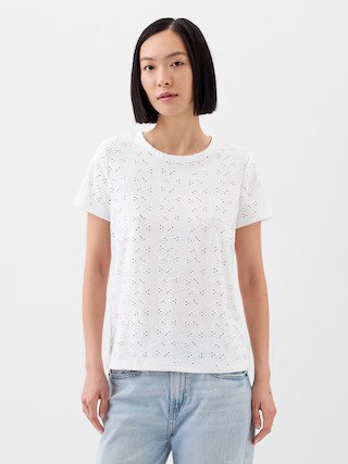 Floral Eyelet T-Shirt | Gap Factory