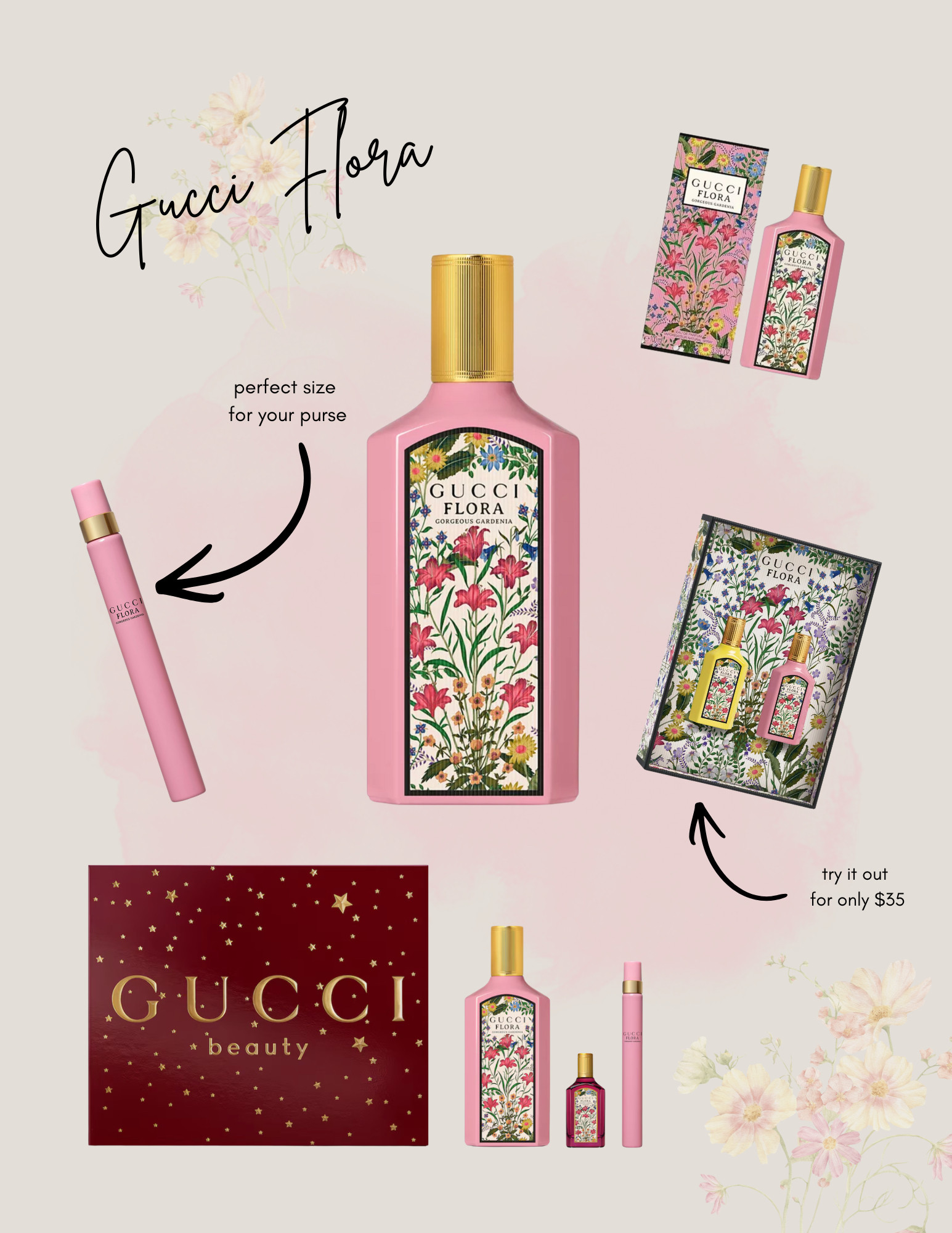 Gucci Flora Perfume 🌸✨
I have to blame my sister for this one — she got me hooked, and now I’m obsessed 🤍
Gucci Flora is soft, feminine, and timeless without being overpowering. It’s one of those scents that makes you feel put together even on the most casual days.
Yes, it’s a bit of a splurge… but here’s the secret:
✨ The small gift set is only $35
✨ The travel size is $40 — perfect for your purse or on-the-go
If you’ve been wanting to try Gucci Flora without committing to the full-size bottle, these are such a good way to treat yourself (or gift it to someone special).
Linked my favorite Gucci Flora options here 💐💖
Trust me — once you smell it, you’ll understand. 

 #LTKGiftGuide #LTKselfcare #LTKBeauty