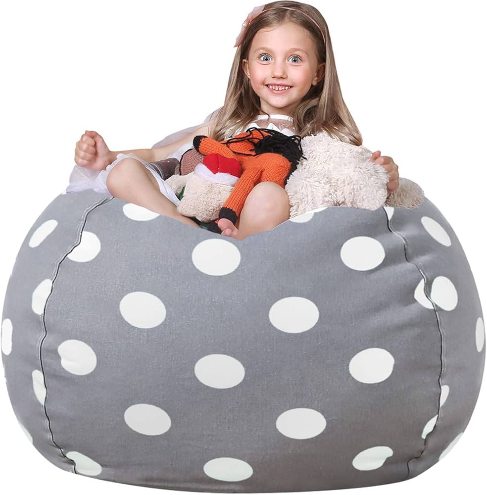 Wekapo Stuffed Animal Storage Bean Bag Chair Cover for Kids | Stuffable Zipper Beanbag for Organi... | Amazon (US)