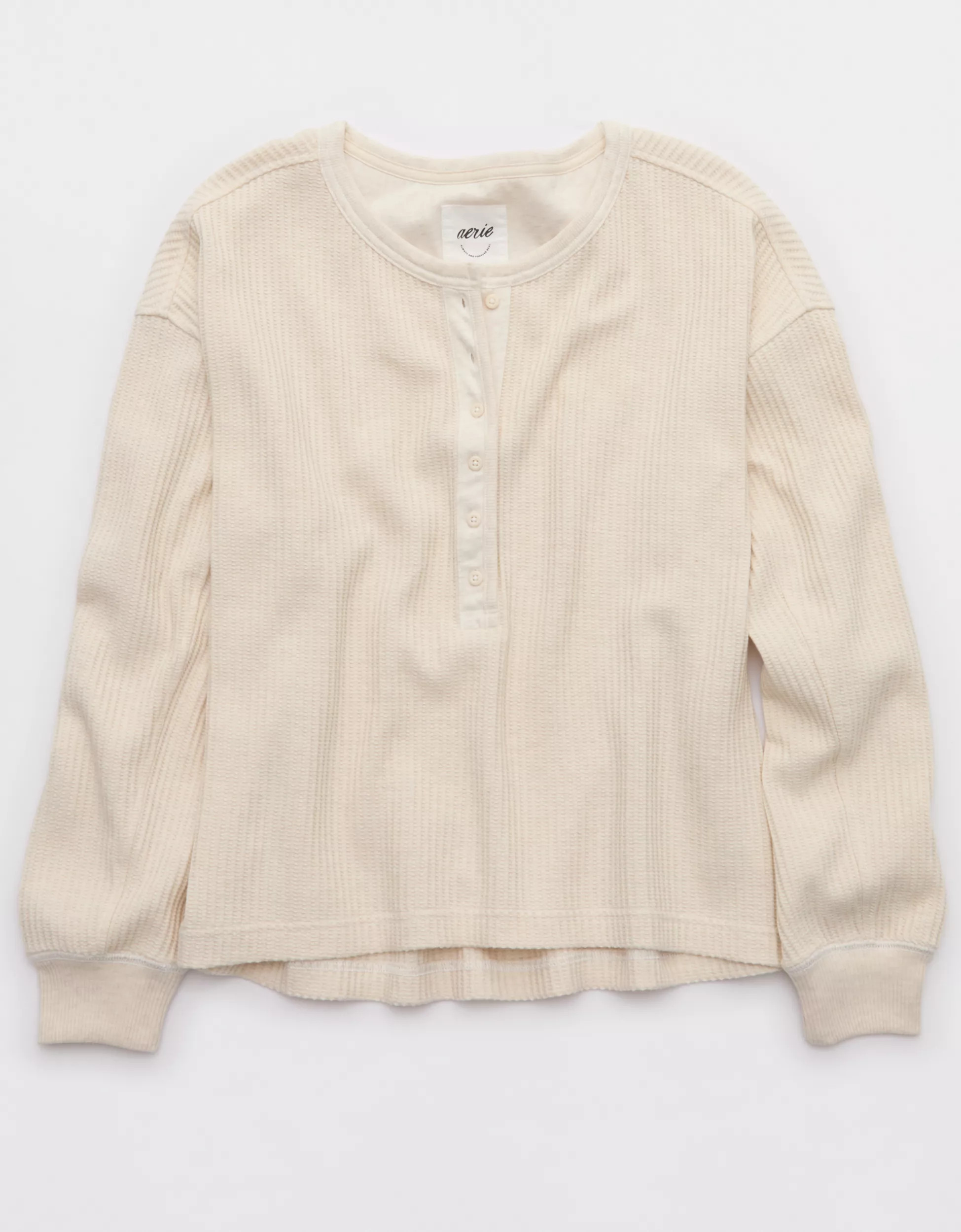 Aerie Waffle Henley Sweatshirt | Aerie