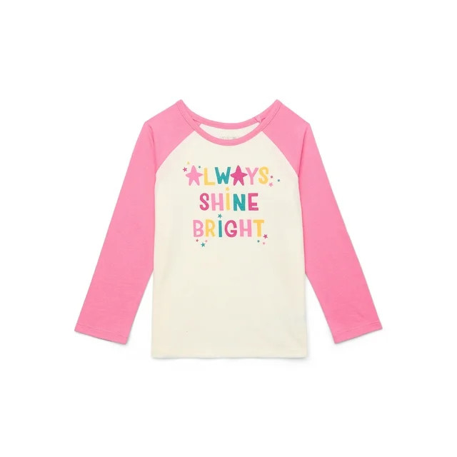 Garanimals Toddler Girls Raglan Tee with Long Sleeves, Sizes 18M-5T | Walmart (US)