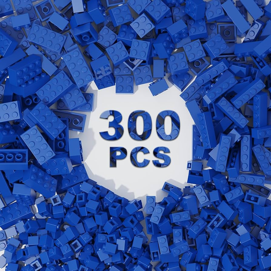 300 Pcs Classic Building Bricks, Blue Bulk Bricks,Compatible with Lego and Major Brands Parts and... | Amazon (US)