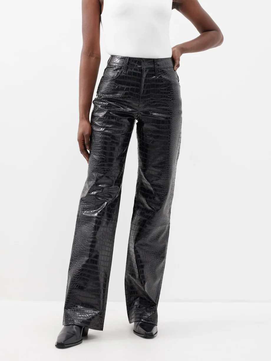 Bonnie crocodile-effect faux-leather trousers | The Frankie Shop | Matches (US)