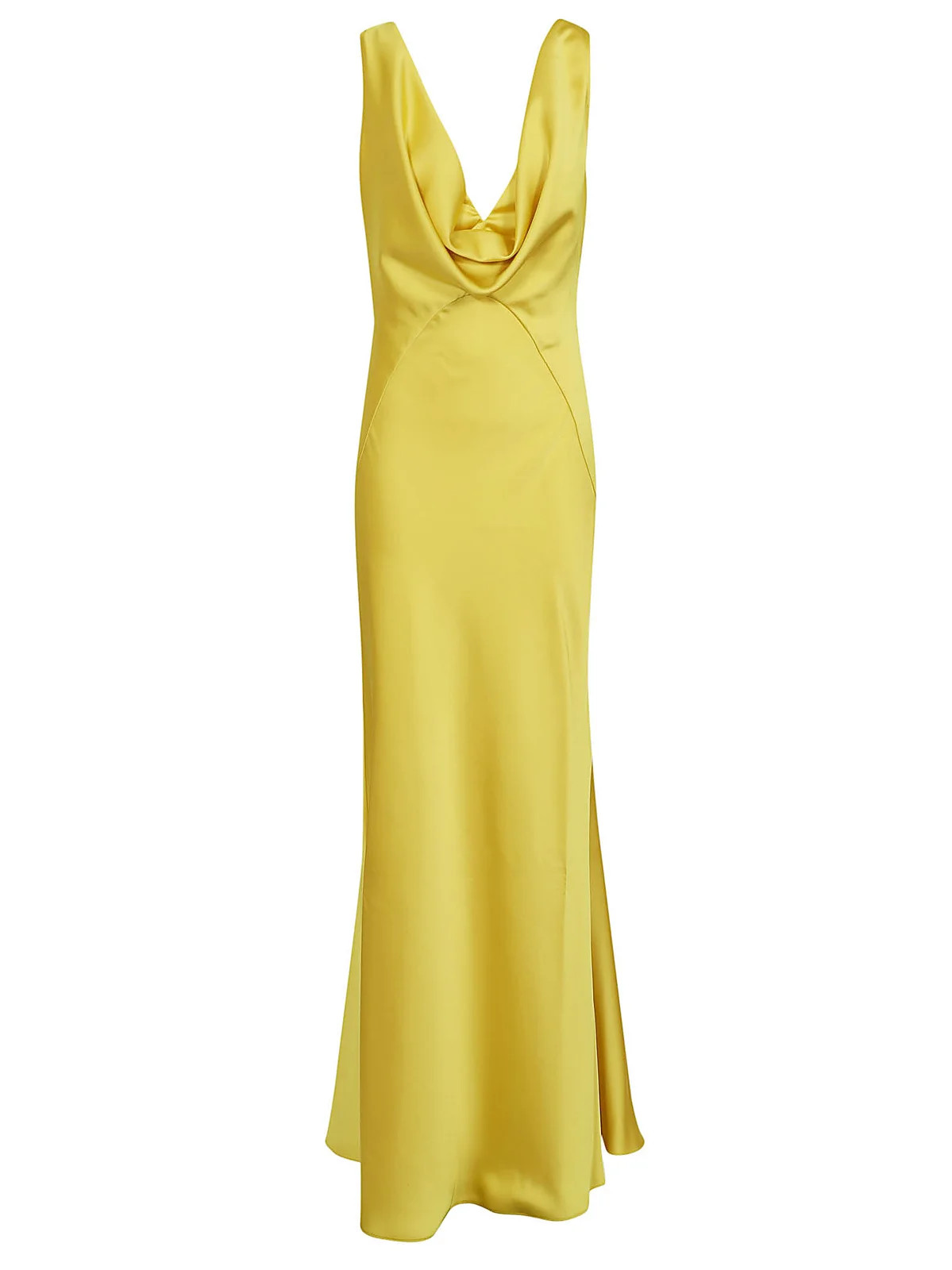 Pinko Cowl-Neck Sleeveless Satin Gown | Cettire Global