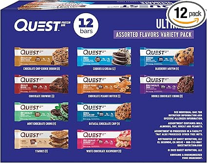 Quest Nutrition Ultimate Variety Pack Protein Bars, High Protein, Low Carb, Gluten Free, Keto Fri... | Amazon (US)