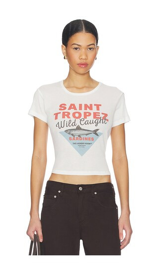 Saint Tropez Sardines Baby Tee in White | Revolve Clothing (Global)