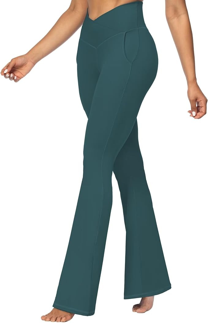 Sunzel Flare Leggings for Women with Pockets, Crossover Yoga Pants with Tummy Control, High Waist... | Amazon (US)