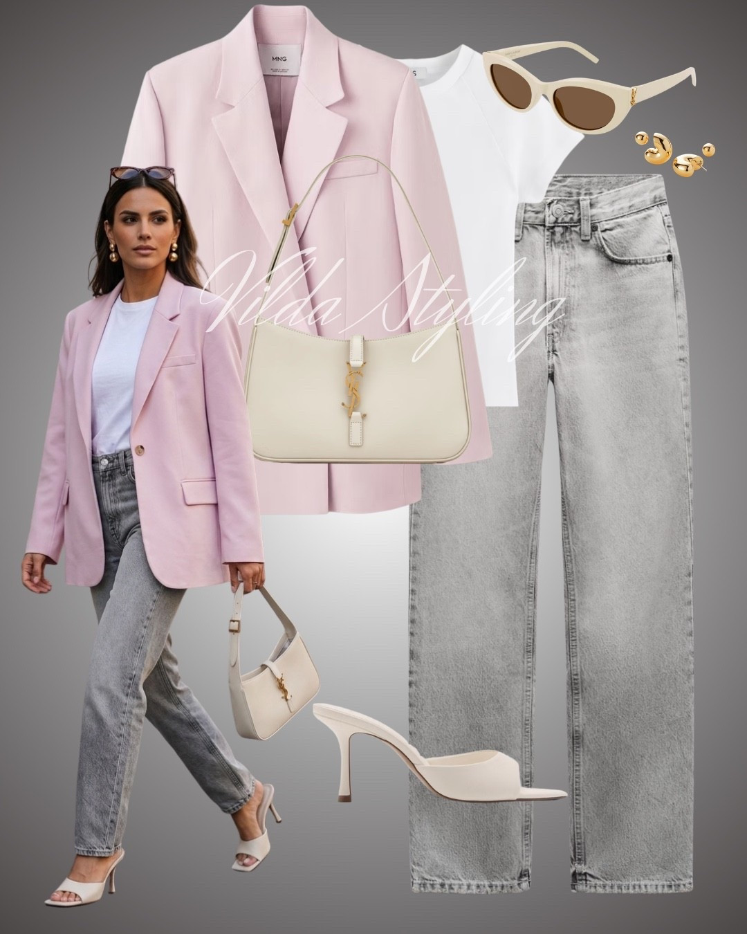 Pink blazer grey jean white t-shirt Ysl bag chic style

#LTKuk #LTKspring #LTKsummer