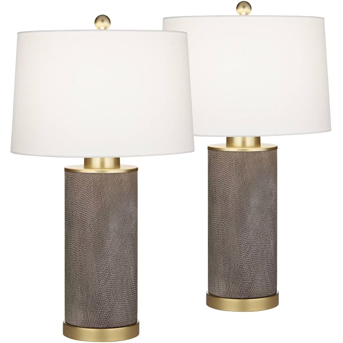 360 Lighting Gilson 24 3/4" High Modern Glam Luxe Table Lamps Set of 2 Gold Textured Gray Finish ... | Target