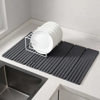 Stone Drying Mat for Kitchen Counter, Foldable Quick Dry Stone Dishes Mats, Water Absorbing Diatomaceous Earth Pad for Countertop Bottles Utensils Cup | Wayfair North America