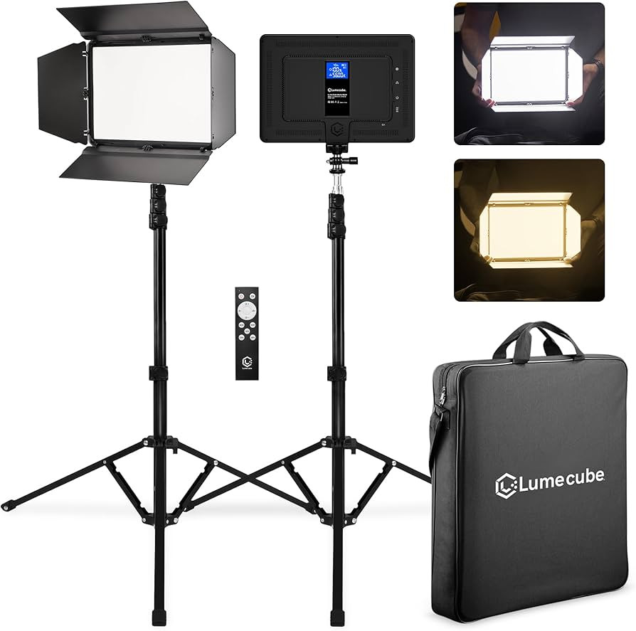Lume Cube Studio Panel 2-Point Lighting Kit | Edge Lit LED Bicolor Light Panels 3200k - 5600k | R... | Amazon (US)