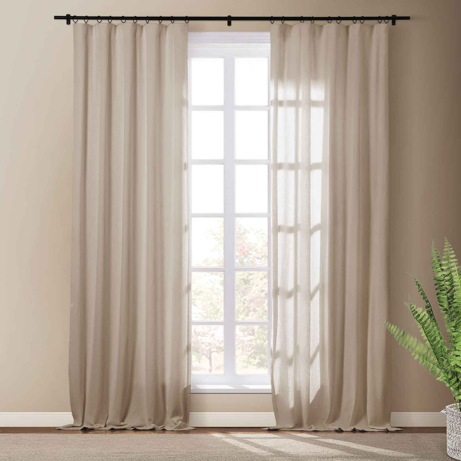 Masha Linen Cotton Textured Drapery Soft Top - Light Gray LR1044-32 | TWOPAGES