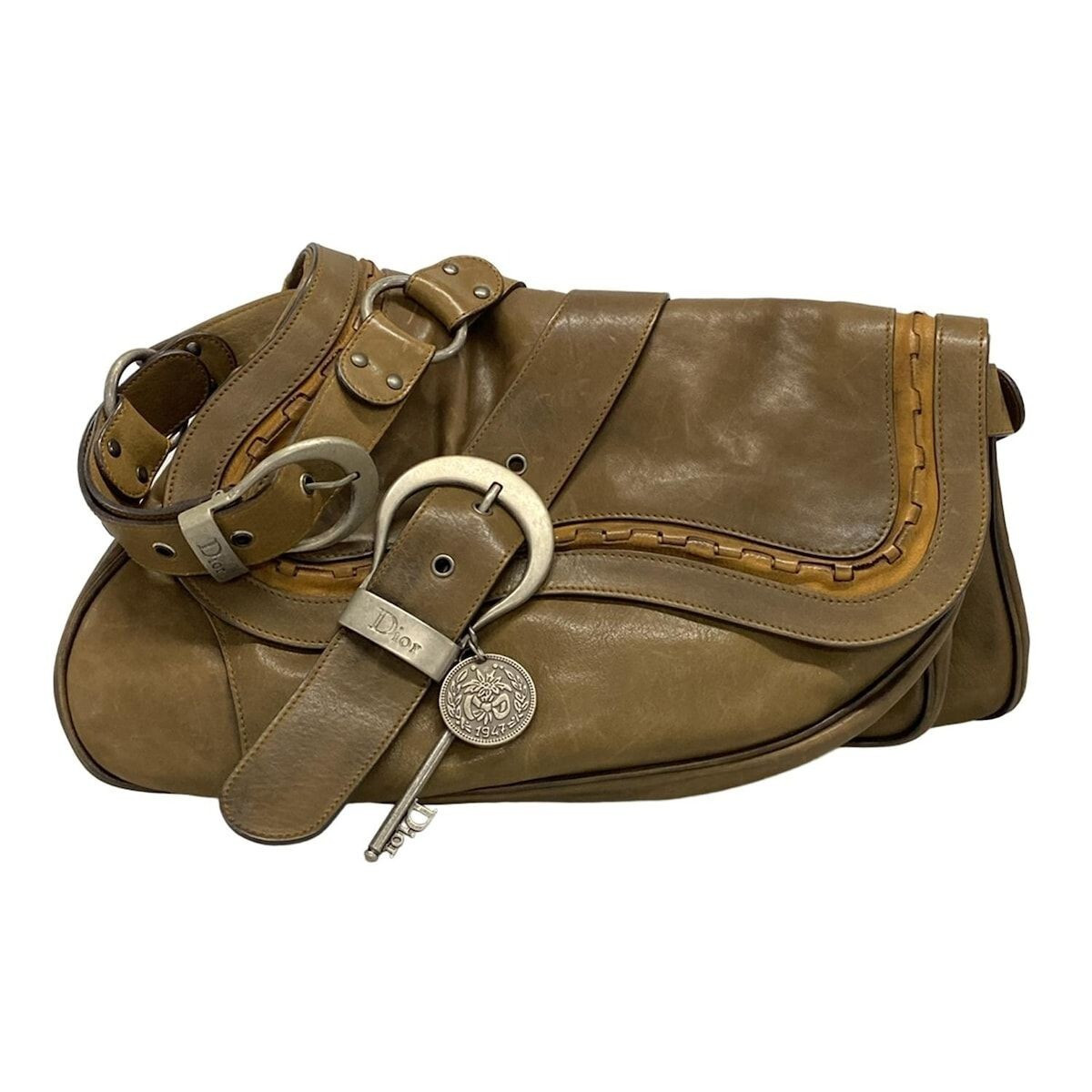 Vintage Dior Gaucho Shoulder Bag Brown Leather Galliano Era  Saddle Bag rare | eBay US