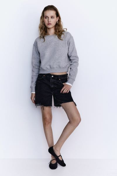 High Bermuda Denim Shorts - High waist - Short - Black - Ladies | H&M US | H&M (US + CA)