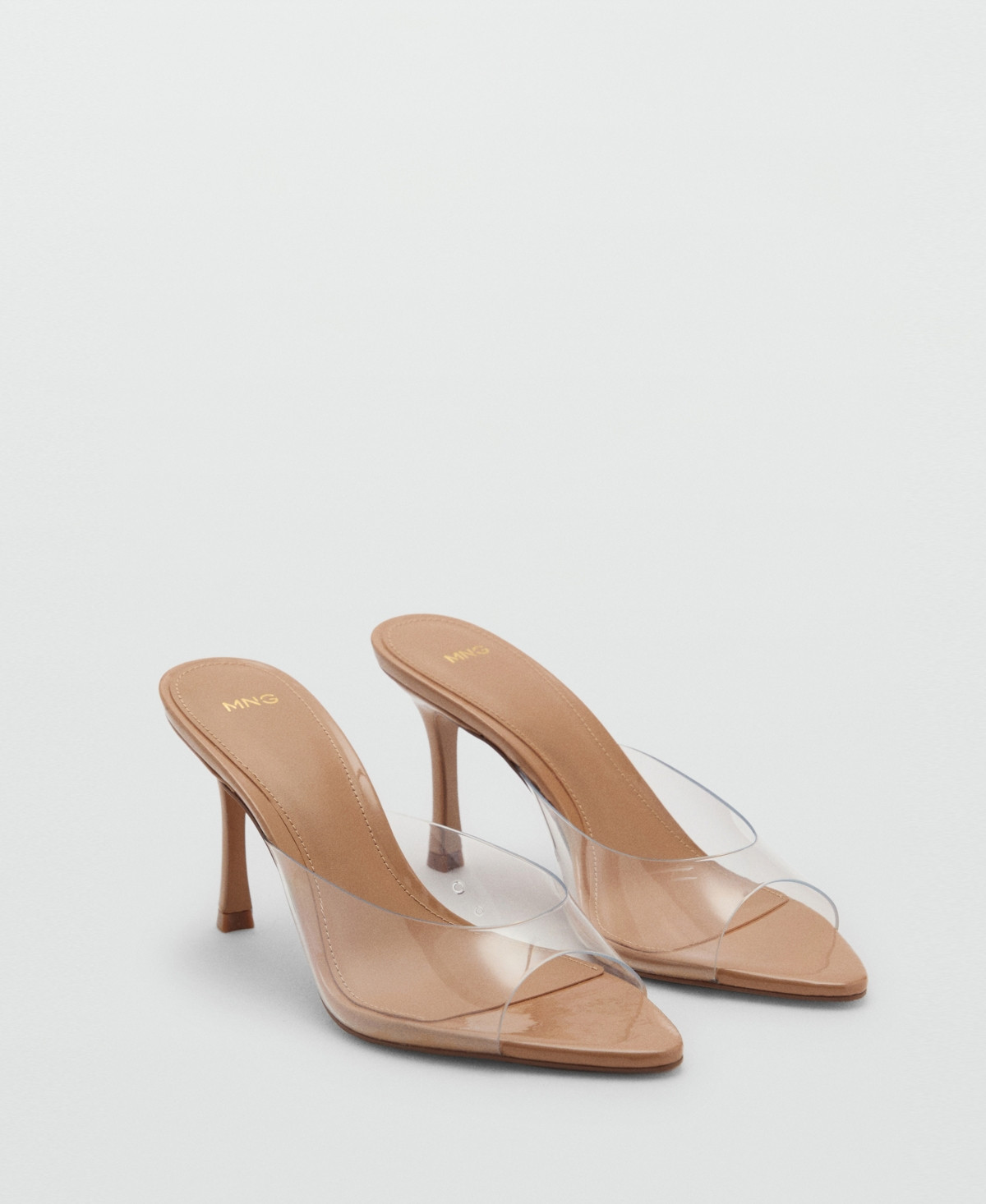Mango Women's Vinyl Panel Heeled Shoes - Nude | Macy's