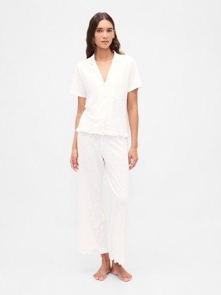 Linen-Blend Ruffle PJ Pants | Gap (CA)