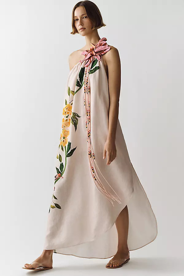 Garden Terrace Linen Maxi Dress | Anthropologie (US)