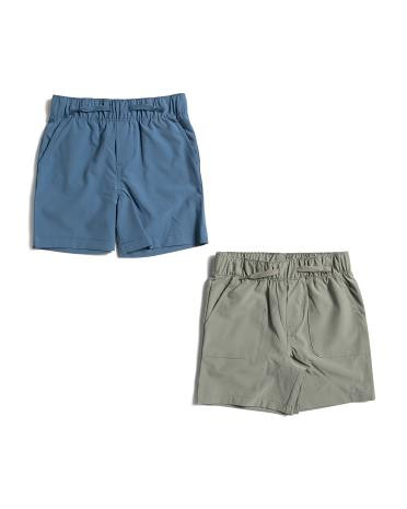 Little Boys 2pc Tie Waist Shorts Set | TJ Maxx