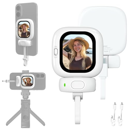 Founist Vlogmate Mini Vlog Selfie Monitor Screen for iPhone, Wired Back Camera Monitor with Magnetic AMOLED Screen, Bluetooth Remote, Dual Cable Include for iPhone 16/15/14/13/12/11/SE/XR/XS/X/8/7/6/5 | Amazon (US)
