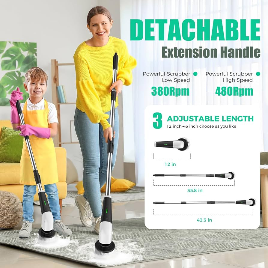 YKYI Electric Spin Scrubber, Cordless Power Scrubber Cleaning Tool with 8 Replaceable Heads and E... | Amazon (US)