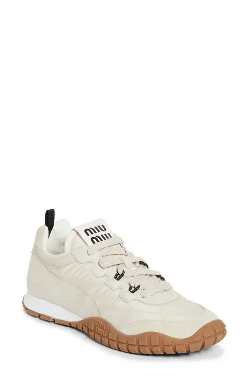 Miu Miu Sport Quilted Nylon Sneaker in Avorio at Nordstrom, Size 6.5Us | Nordstrom