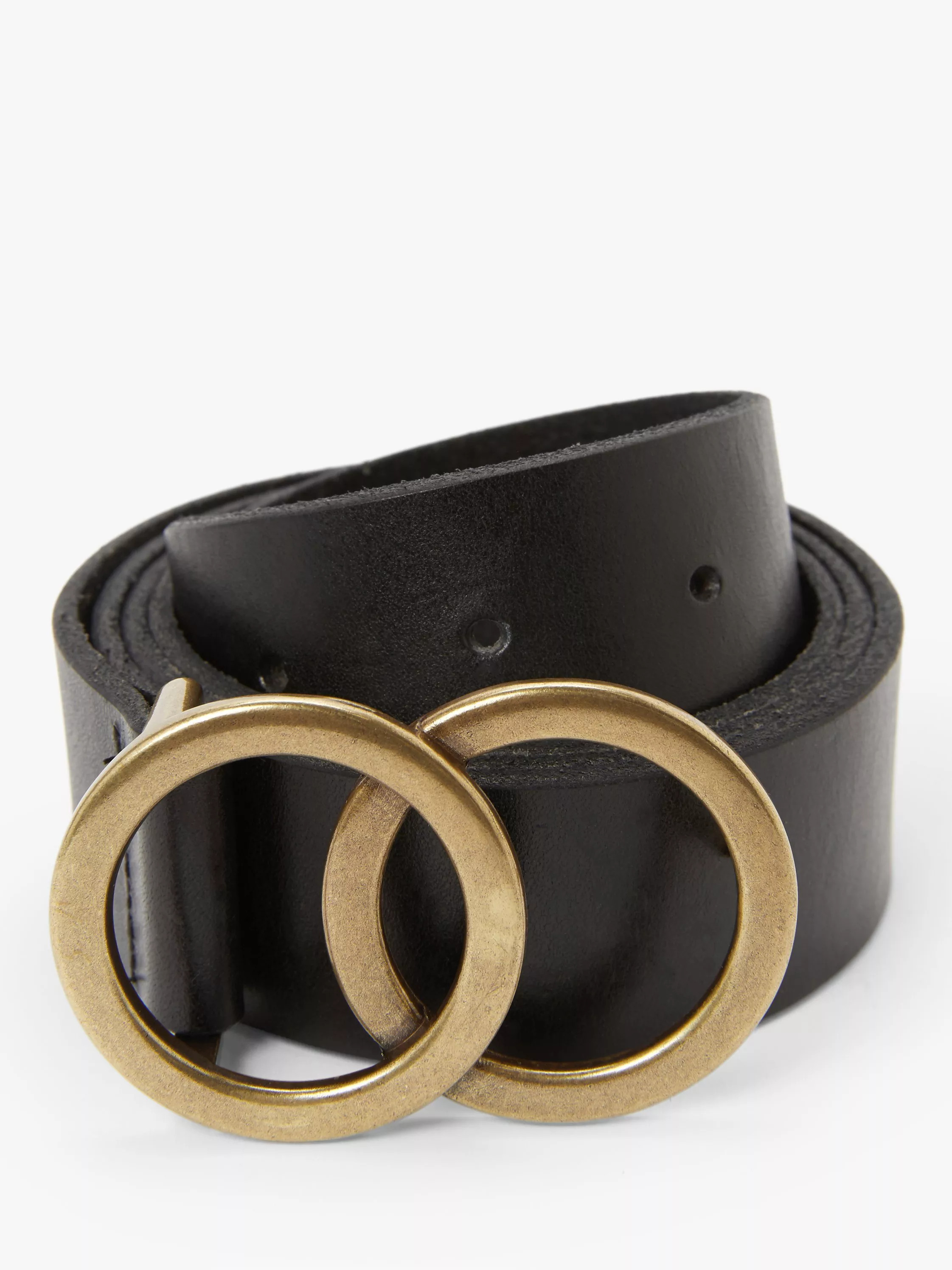 John LewisOlivia Double O Detail Leather Jeans Belt, Black | John Lewis (UK)