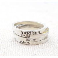 Mother's Day Gift -Personalized Rings - Jewelry Custom Name Personalized Ring Stacking Engraved Silv | Etsy (US)