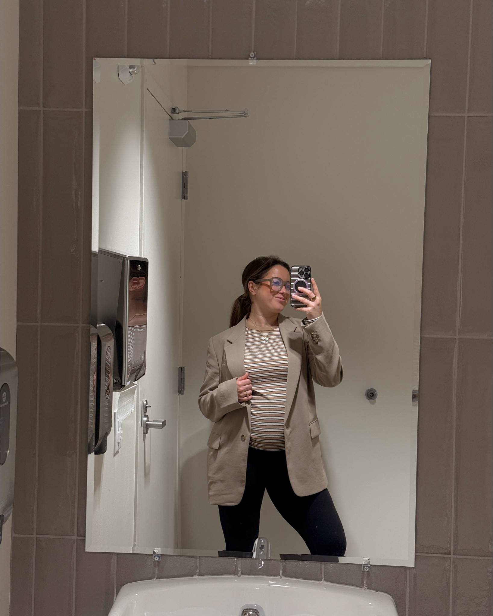 Office ootd, maternity outfit 
Love these ribbed tops from Gap!! 
Just picked up these leggings from Amazon and love them, they have pockets, tts! 
Blazer elevates the look, I’m wearing a size 8

#LTKWorkwear #LTKmomlife #LTKootd