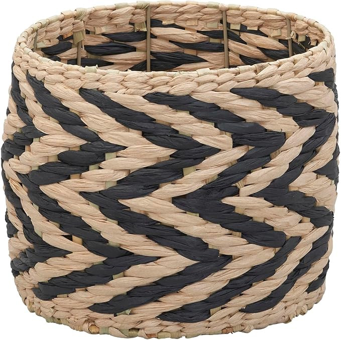 Household Essentials Cattail and Paper Zee Basket, Natural and Black | Amazon (US)