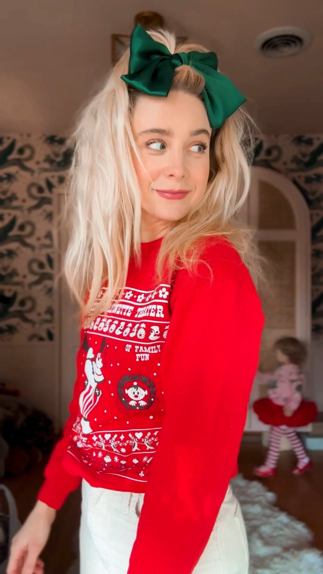 I’m beginning to dress a lot like Christmas 🎄 (sweatshirt is from Bob Baker Marionette Theatre)

#grwm #mommyandmeoutfits #christmastiktok #toddlermomlife 

#LTKSeasonal #LTKFamily #LTKHoliday