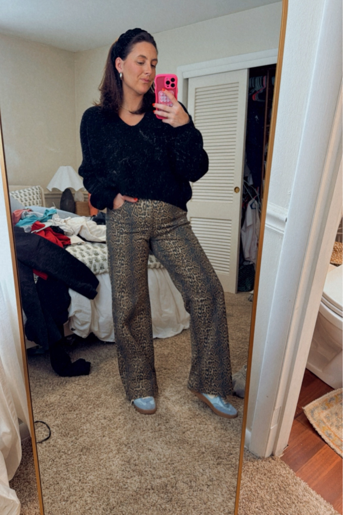 Finally found leopard denim I'm loving that's totally affordable! 

#LTKFindsUnder100 #LTKFindsUnder50