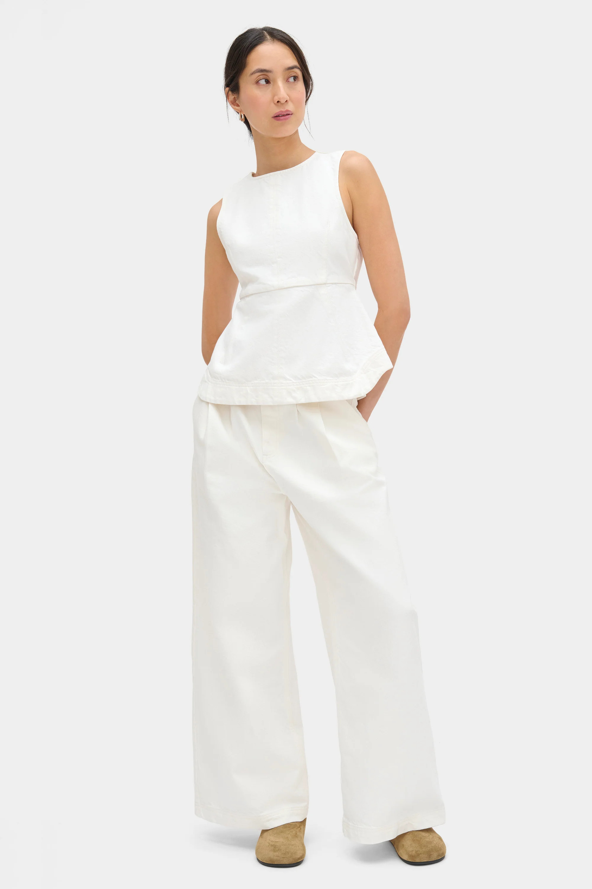 ALIGNE Wide Leg Jeans - White | Lainey | ALIGNE USA