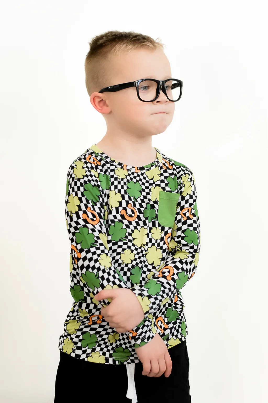 SHAMROCKIN' CHECKS DREAM POCKET TEE | DREAM BIG LITTLE CO