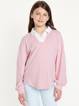 Oversized Rugby Polo Shirt for Girls | Old Navy (US)